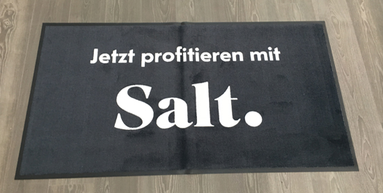 Bild Werbe Teppiche Logo bedrucken Beispiele